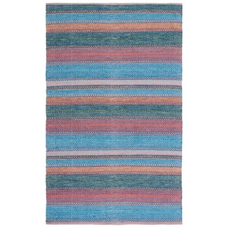 Safavieh 6 x 9 ft. Montauk Contemporary Hand Woven Rectangle Rug Blue & Orange MTK851N-6